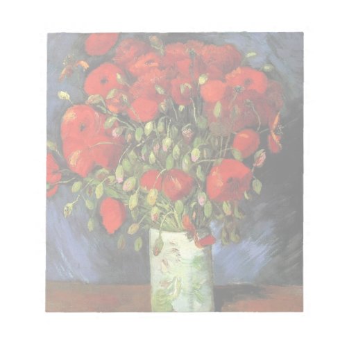 Vase with Red Poppies by Vincent van Gogh Notepad