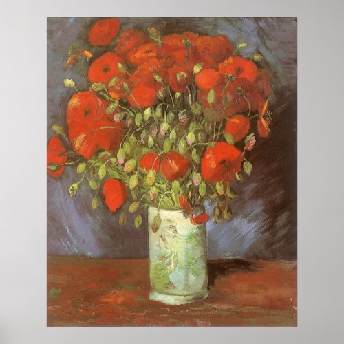 Vase with Red Poppies by Vincent van Gogh Poster