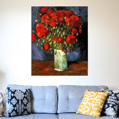 Vase with Red Poppies by Vincent van Gogh Poster