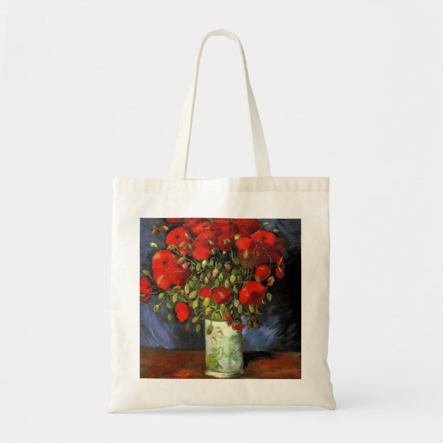 Vase with Red Poppies by Vincent Van Gogh   Tote Bag (Front)