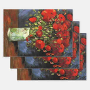 Vase with Red Poppies by Vincent van Gogh Wrapping Paper Sheets