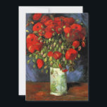 Vase with Red Poppies | Vincent van Gogh<br><div class="desc">Vase with Red Poppies by Vincent van Gogh is a captivating still-life painting that highlights the artist’s vibrant use of color and expressive brushwork. The painting features a simple earthen vase filled with bold, crimson poppies, set against a textured, muted background. The contrast between the vivid flowers and the subdued...</div>