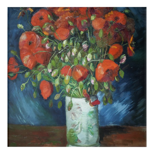 Vase with Red Poppies Vincent van Gogh   Acrylic Print (Front)