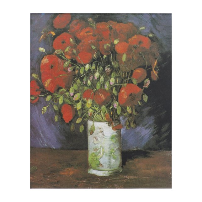 Vase with Red Poppies Vincent van Gogh Acrylic Print (Front)