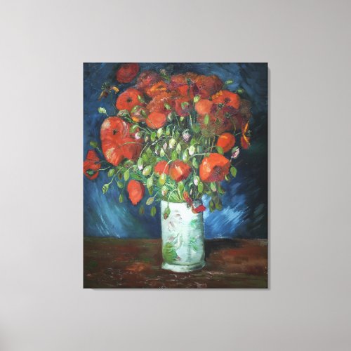 Vase with Red Poppies Vincent van Gogh  Canvas Print