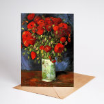 Vase with Red Poppies | Vincent van Gogh Card<br><div class="desc">Vase with Red Poppies by Vincent van Gogh is a captivating still-life painting that highlights the artist’s vibrant use of color and expressive brushwork. The painting features a simple earthen vase filled with bold, crimson poppies, set against a textured, muted background. The contrast between the vivid flowers and the subdued...</div>