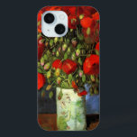 Vase with Red Poppies | Vincent van Gogh iPhone 15 Case<br><div class="desc">Vase with Red Poppies by Vincent van Gogh is a captivating still-life painting that highlights the artist’s vibrant use of color and expressive brushwork. The painting features a simple earthen vase filled with bold, crimson poppies, set against a textured, muted background. The contrast between the vivid flowers and the subdued...</div>