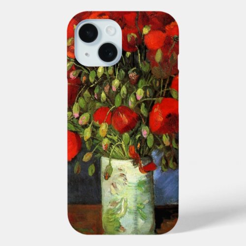 Vase with Red Poppies  Vincent Van Gogh iPhone 15 Case
