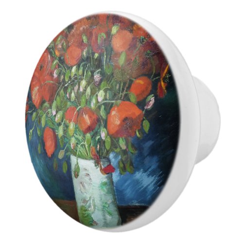 Vase with Red Poppies Vincent van Gogh  Ceramic Knob