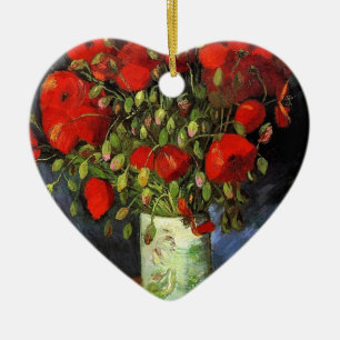 Vase with Red Poppies Vincent van Gogh Ceramic Ornament