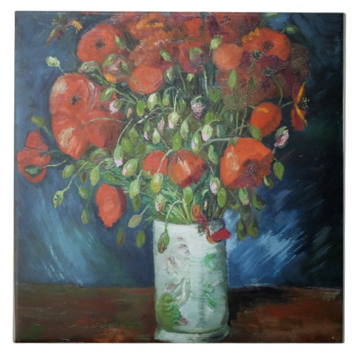 Vase with Red Poppies Vincent van Gogh Ceramic Til Ceramic Tile