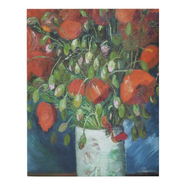 Vase with Red Poppies Vincent van Gogh   Faux Canvas Print (Front)