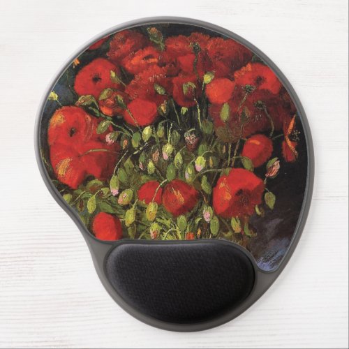 Vase with Red Poppies Vincent van Gogh Gel Mouse Pad