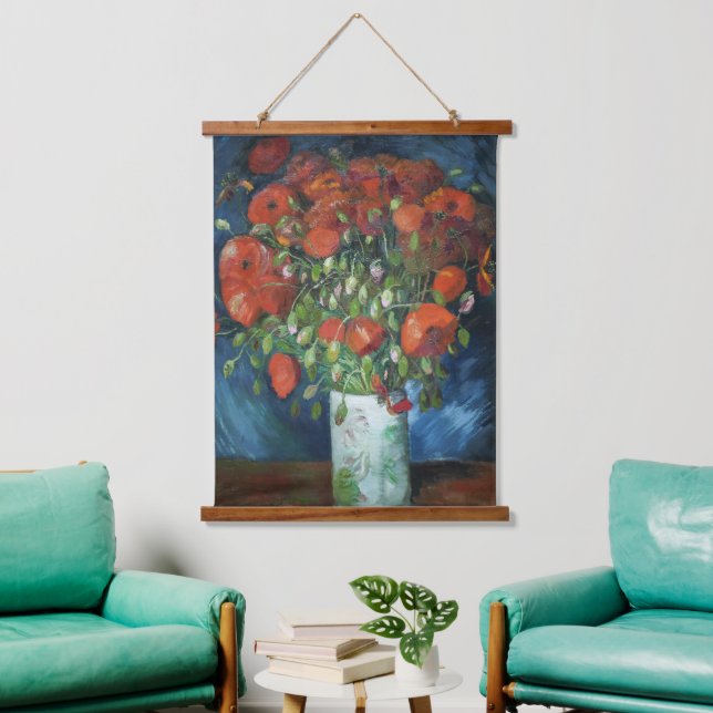 Vase with Red Poppies Vincent van Gogh    Hanging Tapestry (Living Room)