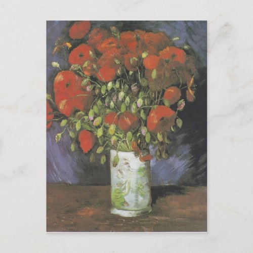 Vase with Red Poppies Vincent van Gogh Holiday Postcard