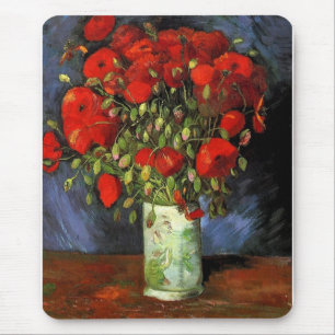 Vase with Red Poppies Vincent van Gogh Mouse Pad