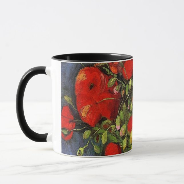 Vase with Red Poppies Vincent van Gogh. Mug (Left)