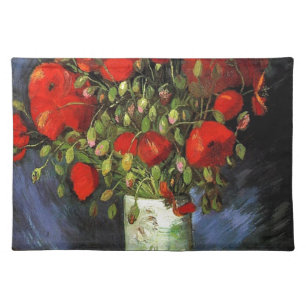 Vase with Red Poppies Vincent van Gogh Placemat