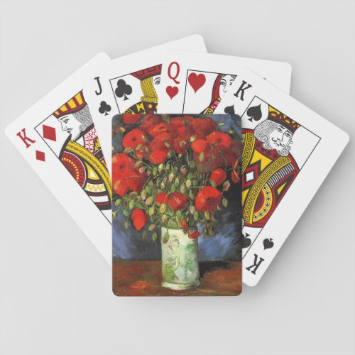 Vase with Red Poppies  Vincent Van Gogh Playing Cards