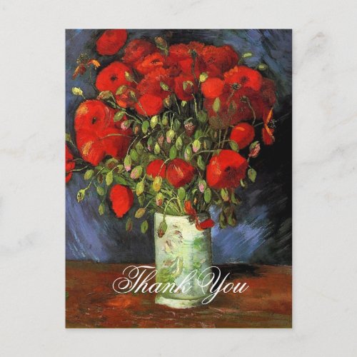 Vase with Red Poppies Vincent van Gogh Postcard