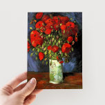 Vase with Red Poppies | Vincent Van Gogh Postcard<br><div class="desc">Vase with Red Poppies by Dutch artist Vincent Van Gogh. Original fine art painting is an oil on canvas depicting a still life of bright red flowers. 

Use the design tools to add custom text or personalize the image.</div>