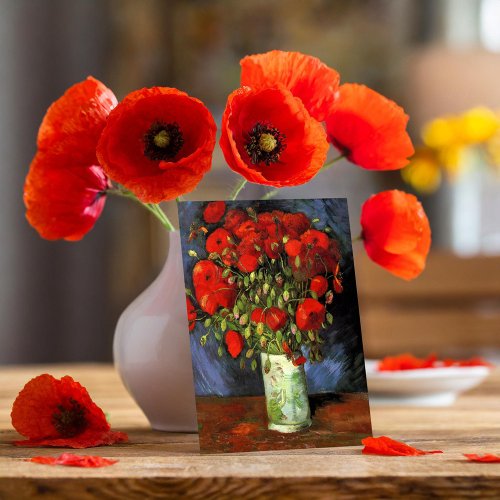 Vase with Red Poppies  Vincent Van Gogh Postcard