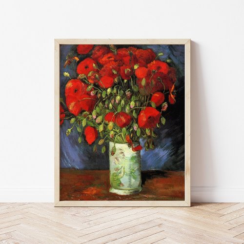 Vase with Red Poppies  Vincent Van Gogh Poster