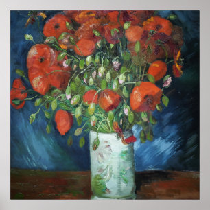 Vase with Red Poppies Vincent van Gogh Poster