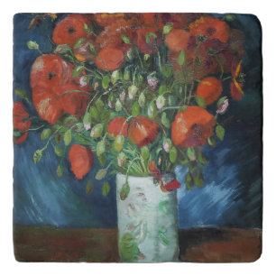 Vase with Red Poppies Vincent van Gogh   Trivet
