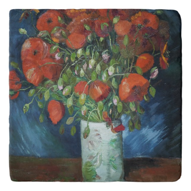 Vase with Red Poppies Vincent van Gogh   Trivet (Front)