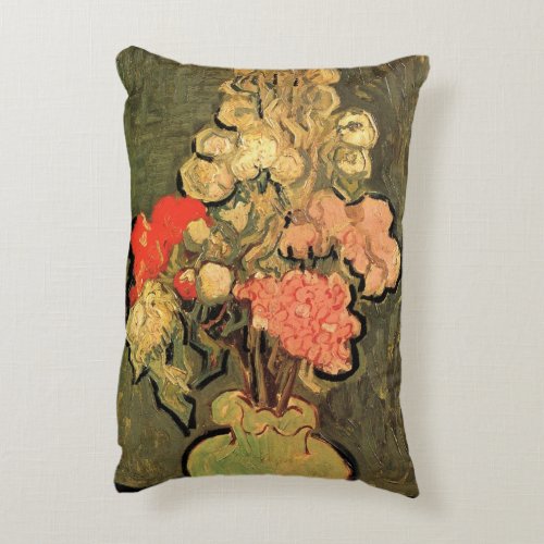 Vase with Rose Mallows by Vincent van Gogh Accent Pillow