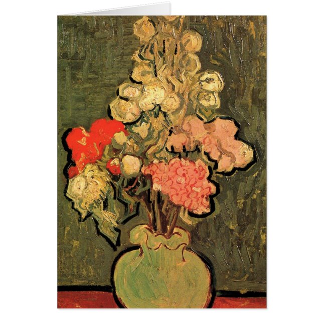 Vase with Rose Mallows by Vincent van Gogh Cards (Front)