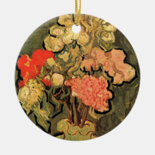 Vase with Rose Mallows by Vincent van Gogh Ceramic Ornament