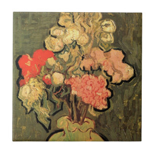 Vase with Rose Mallows by Vincent van Gogh Ceramic Tile