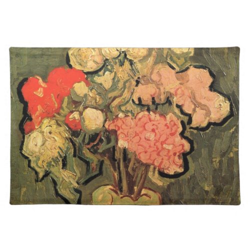 Vase with Rose Mallows by Vincent van Gogh Cloth Placemat