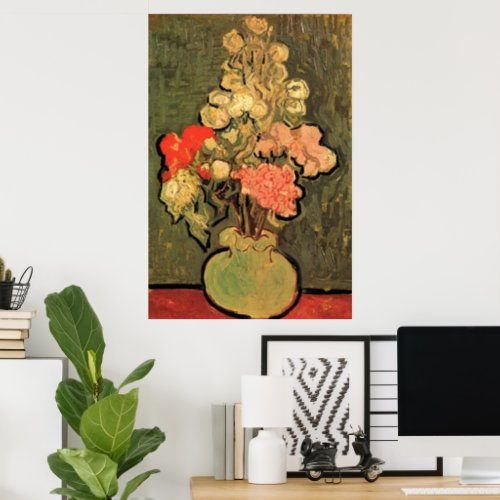 Vase with Rose Mallows by Vincent van Gogh Poster