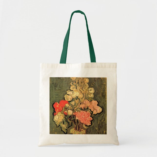 Vase with Rose Mallows by Vincent van Gogh Tote Bag (Front)