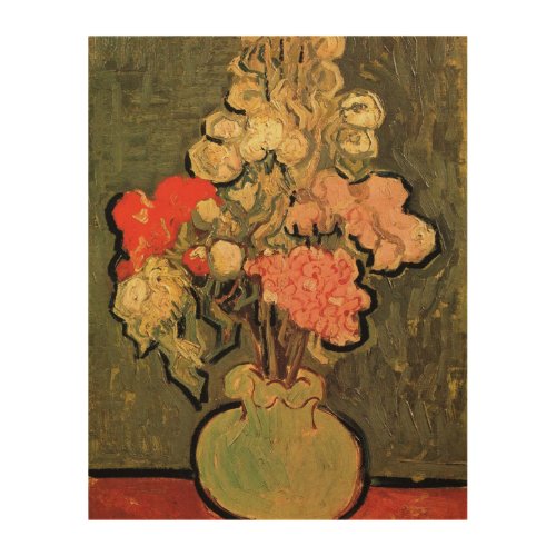 Vase with Rose Mallows by Vincent van Gogh Wood Wall Decor