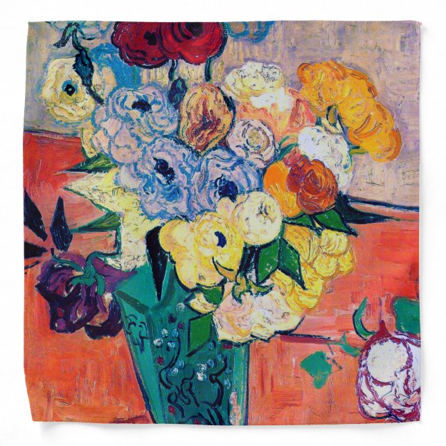 Vase with Roses and Anemones, Van Gogh Bandana (Front)