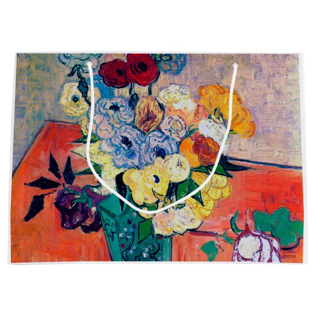 Vase with Roses and Anemones, Van Gogh Large Gift Bag (Front)