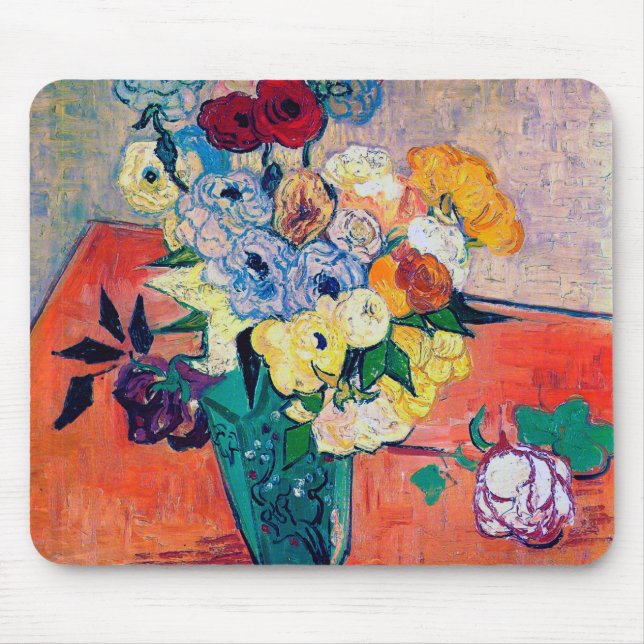 Vase with Roses and Anemones, Van Gogh Mouse Pad (Front)