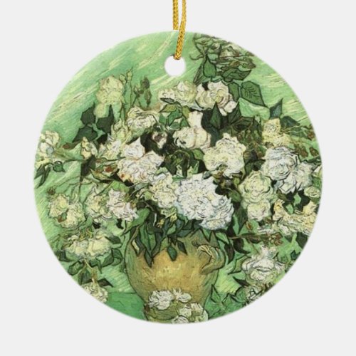 Vase with Roses by van Gogh Ceramic Ornament