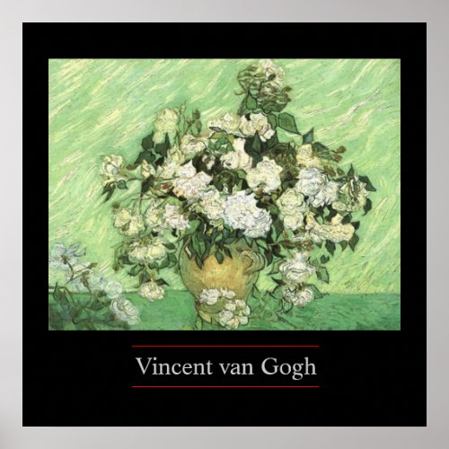 Vase with Roses by van Gogh Poster Print