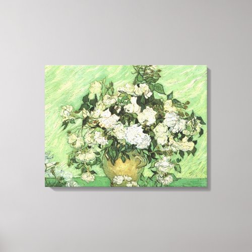Vase with Roses by van Gogh Wrapped Canvas