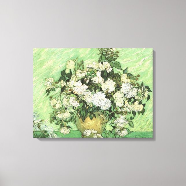 Vase with Roses by van Gogh Wrapped Canvas Print (Front)