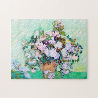 Vase with Roses by Vincent Van Gogh Jigsaw Puzzle