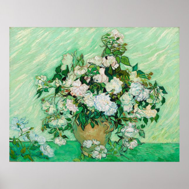 Vase with Roses by Vincent Van Gogh Poster (Front)