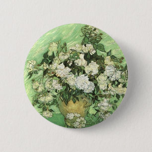 Vase with Roses - Van Gogh Button