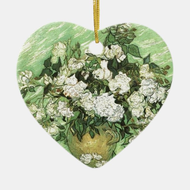 Vase with Roses - Van Gogh Ceramic Ornament (Front)