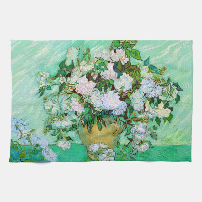 Vase with Roses Van Gogh Fine Art Towel (Horizontal)